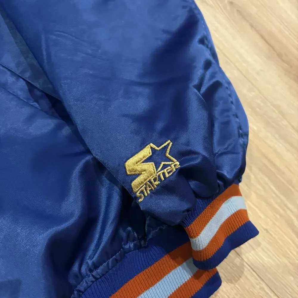 Vintage Starter New York Knicks Satin Jacket Mens 3XL Gold Logo 90s NBA Bomber